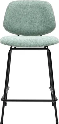 Produktbild von Miliboo - Barhocker aus Samt-Effekt-Textil in Celadon-Grün und Metall H66.5 cm BARNET (2er-Set)