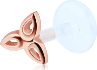 Produktbild von 1 Stück Ohrring Tragus Ohrpiercing 925 Sterling Silber mit keltischem Motiv rosévergoldet Stablänge 6mm