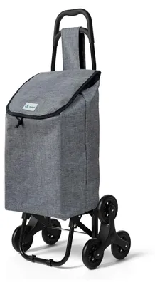 Immagine prodotto di Carrello della spesa VOUNOT® per scale, carrello della spesa a tre ruote con manubrio a T, impermeabile, 32 L, grigio