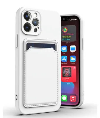 Produktbild von Hülle für iPhone 14 15 Silikon-Kartenhalterschutz in Weiß