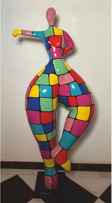 Deko Skulptur Figur Frau Bunt