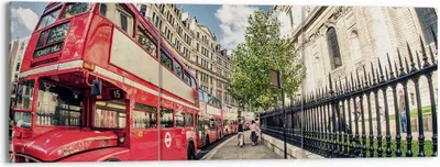 Produktbild von Bild auf Leinwand - Leinwandbild - Architektur London Stadt - 150x50cm - Wand Bild - Wanddeko - Leinwanddruck - Bilder - Kunstdruck - Wanddekoration - Leinwand bilder - Wandkunst - CA150x50-2405