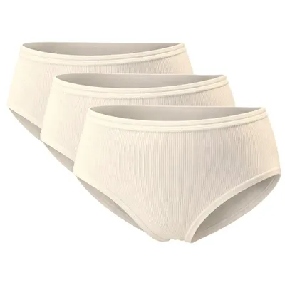Produktbild von TOKER COLLECTION® Hipster TOKER COLLECTION® Hipster Damen Slip (Packung, 3er Pack) gerippt, Farbe Wollweiß, Größe M