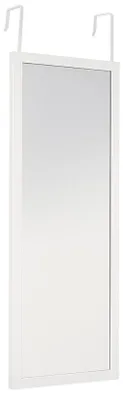 Produktbild von Weißer minimalistischer Türspiegel 36 x 110 cm, bohrfrei, mit Spritzschutzfolie