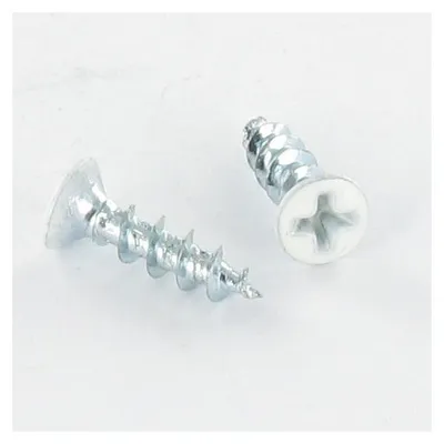 Produktbild von Spanplattenschraube Flacher Senkkopf Phillips 4,3X25 Verzinkt Weißer Lack RAL9010 reinweiß