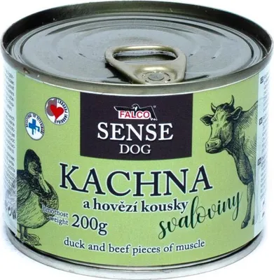 Obrázek produktu pro Konzerva pro psy Falco SENSE DOG 200g kachna a hovězí 50%kachní+50%hovězí svalovina