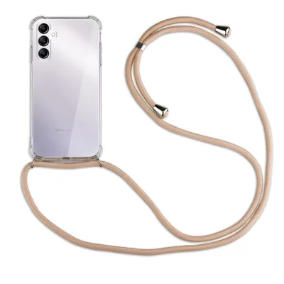 Produktbild von Handykette für Samsung Galaxy A14 Handyhülle mit Band Case Hülle mit Kordel Hand Beige / Braun