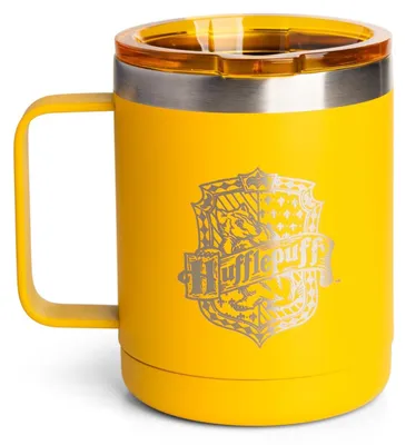 Isolierte Kaffeetasse 350 ml, Edelstahl, auslaufsicher, Hufflepuff