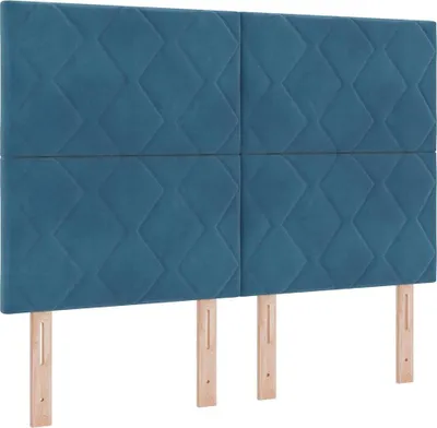 Productafbeelding van vidaXL Boxspringbed met matras, donkerblauw, 140 x 200 cm, fluweel