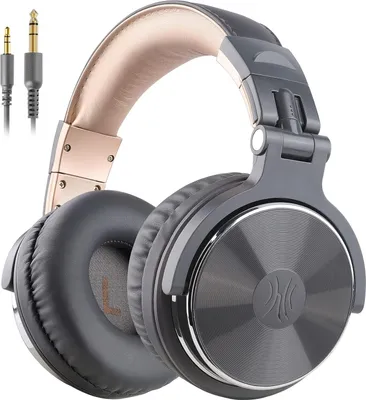 Produktbild von Over Ear Kopfhörer mit Kabel, 50mm Treiber, Bassklang, 6.35 & 3.5mm Klinke, Share-Port, Geschlossene DJ Headphones für Studio, Podcast, Monitor, Handy