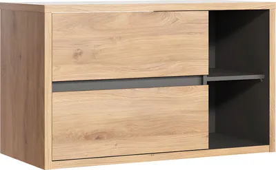 Produktbild von Badezimmer-Wandschrank unter dem Waschbecken in Naturfarbe - 100 cm - PURNAL
