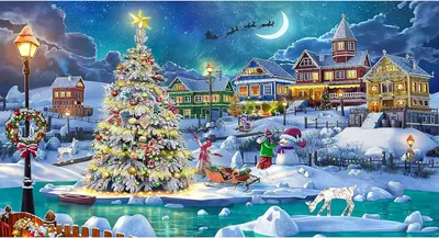 Produktbild von 5D Diamond Painting Bilder Weihnachten – Erwachsenen Diamantmalerei Bilder Set (Full Drill, 40x70cm), Kreatives Weihnachtsgeschenk