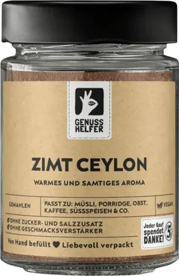 Produktbild von Ceylon Zimt, gemahlen, aromatisches Zimt Pulver zum Backen & Kochen, 60g im Glas