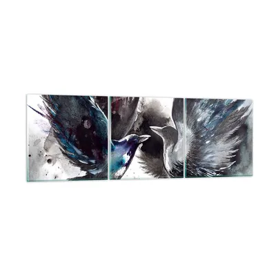 Produktbild von Bilder auf glas - Vogel Natur Feder - 150x50cm - Glasbilder - Wandbilder - Kunstdruck - zum Aufhängen bereit - Wanddekoration aus Glas - Glas Bilder - Wandbild auf Glas - 3 Teile - GCA150x50-3761