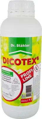 A white plastic bottle of Dr. Stähler Dicotex Rasen Unkraut-Frei 1l, a weed killer product.