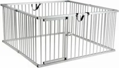 Produktbild von Welpenauslauf aus Aluminium, faltbar – für drinnen und draußen – Hundeauslauf – 8 x 80 x 100 cm hoch