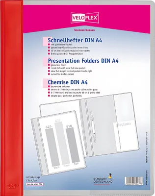 Immagine prodotto di VELOFLEX 4741021 Schnellhefter VELOFORM® Kunststoff rot DIN A4 überbreit