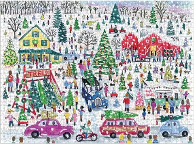 Produktbild von GALISON Puzzle Bauernhof mit Weihnachtsbäumen 1000 Teile