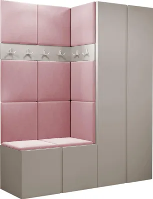 Produktbild von MIRJAN24 Garderoben-Set Orion III, Garderobe mit Sitzbank mit 11 x Wandpanel 42x42 (Farbe: Cashmere, Manila 09)