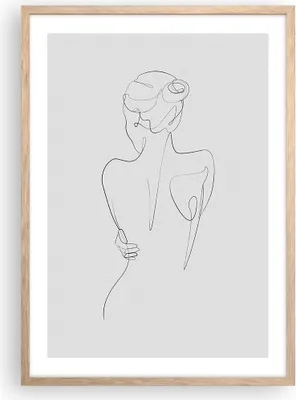 Produktbild von Gerahmtes Poster - Rahmen in heller Eiche - Körper Frau Zeichnung - 50x70 cm - Wand Bild - Wanddeko - Wandbilder - Kunstposter - Wandposter - Bilderrahmen - Bilder - Kunstdruck - P2NPA50x70-4651