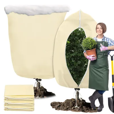 Image de Protection hivernale pour plantes en pot, 1 pièce, 120 x 180 cm, respirante et réutilisable