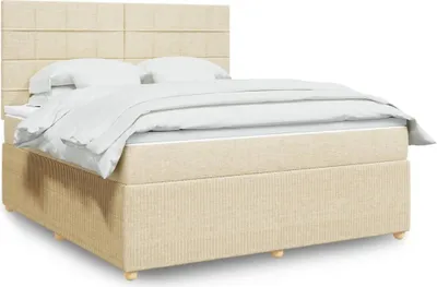 Produktbild von vidaXL Boxspringbett mit Matratze Creme 180x200 cm Stoff