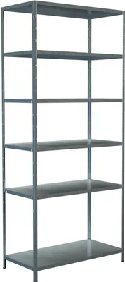 Produktbild von Stecksystem-Grundregal, 6 Böden, 2300x1000x500, verz.