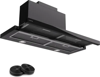 Image de Klarstein hotte aspirante 90 cm, Hotte d'extraction avec filtre en aluminium compatible lave-vaisselle, évacuation d'air silencieuse, débit d'air de 640 m³/h, hottes murales efficaces avec LED & commandes tactiles