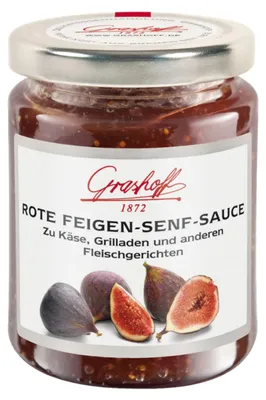 Zdjęcie produktu dla Grashoff sos musztardowy z czerwonych fig do dań serowych i mięsnych 200ml