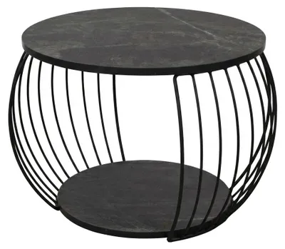 Immagine prodotto di Tavolino Rotondo Effetto Marmo Ø 60 cm Caffè Salotto Moderno Design
