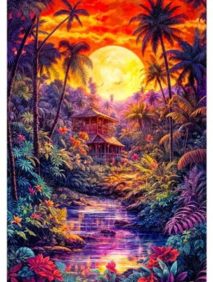 Immagine prodotto di GENIESSE Puzzle "Tramonto nella giungla" 1000 pezzi