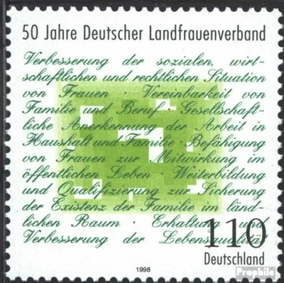 Produktbild von Briefmarken BRD (BR.Deutschland) 1998 Mi 1988 (kompl.Ausg.) postfrisch 50 Jahre Deutscher Landfrauenverband