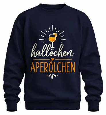 Productafbeelding van Hallo Aperol Spritz Cocktail Zomer Meisjesavond Vrijgezellenfeest Sweater Trui, Marineblauw, Maat S