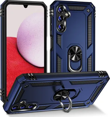 Produktbild von Galaxy A14 5G Hülle, Schiebe Kamera Schutz Schutzhülle mit Ringhalterung Ständer Kartenhalter für Samsung Galaxy A14 5G Blau