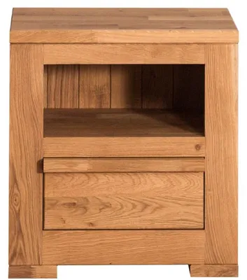 Produktbild von Casa Padrino Landhausstil Nachttisch mit Schublade Naturfarben 47 x 32 x H. 50 cm - Landhausstil Schlafzimmermöbel