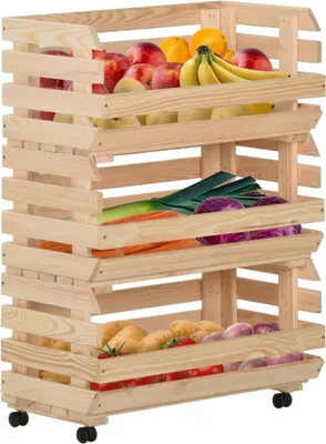 Obrázok produktu pre vidaXL Vozík na zeleninu 57x30x80 cm borovicový masív