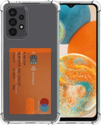 Immagine prodotto di Smartphonica Custodia per telefono adatta a Samsung Galaxy A23 5G con supporto per schede in silicone traslucido - Custodia trasparente in TPU antiurto con slot per schede