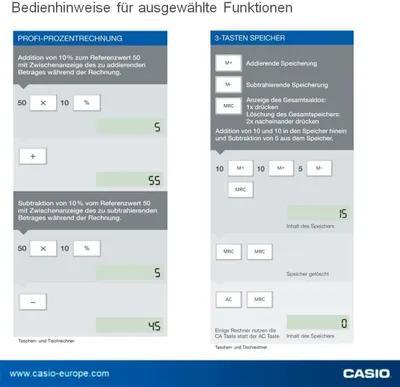 Produktbild von Casio Tischrechner MS-20F, 12-stellig, Steuerberechnung, Währungsumrechnung, Vorzeichenwechsel, Solar/Batteriebetrieb