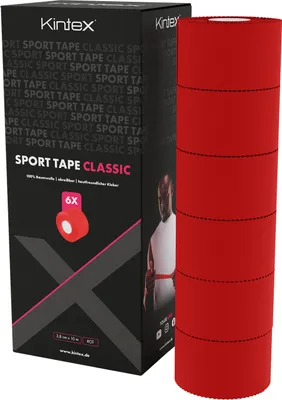 Produktbild von Kintex 6 Rollen Sport Tape 3,8cm x 10m, starrer Tapeverband Rot