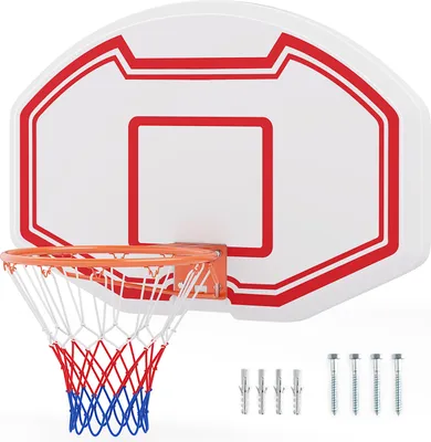 Produktbild von COSTWAY Großer Basketballkorb zur Wandmontage, Wandkorb für drinnen & draußen mit 91 x 61 cm großer, bruchsicherer Rückwand