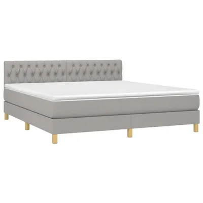 Immagine prodotto di vidaXL Letto a molle con materasso grigio chiaro 180x200 cm in tessuto