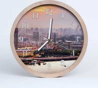 Produktbild von Holzuhr 30fi cm wanduhr - Stadt Stadt