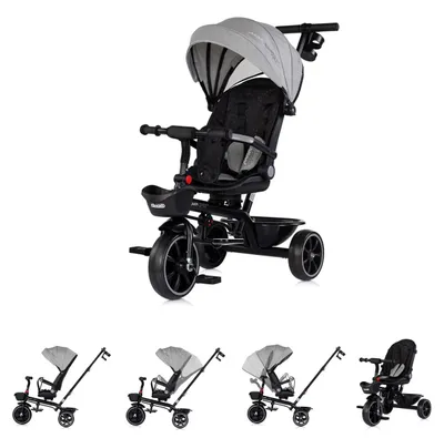 Obrázok produktu pre Chipolino Tricycle Max Sport 2 v 1, trojkolka, držiak na pohár, otočné sedadlo, košík, sivá a čierna