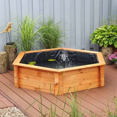 Produktbild von Sechseck-Hochteich 150 cm Solar Promadino Gartendekoration Hingucker Hochteich
