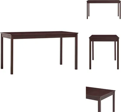 Image de vidaXL Table de salle à manger Marron foncé 140 x 70 x 73 cm Pin - Tables de salle à manger