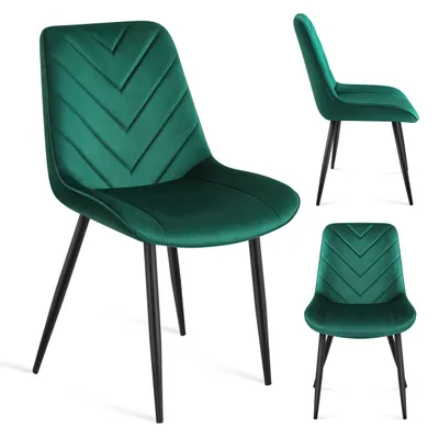 Produktbild von MARK ADLER Prince 3.0 | Esszimmerstühle Küchenstuhl Wohnzimmerstuhl Polsterstuhl Design Stühle | Armlehnen Rückenlehne | Samt | Stahlbeine | Grün