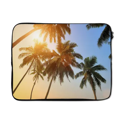 Produktbild von MuchoWow® Laptop Hülle 17 Zoll Laptoptasche Palme - Sonne - Sommer - Tropisch - Zipper - Schutzabdeckung