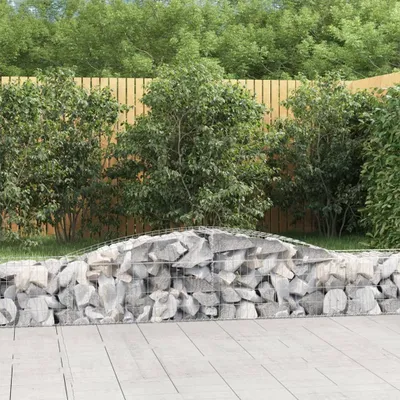 Produktbild von "Rabatt" Gabionen mit Hochbogen 2 Stk. - Stabile Konstruktion - 400x50x40/60cm Verzinktes Eisen - Beete CC7430