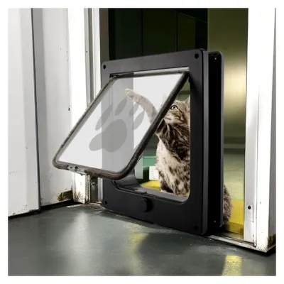Produktbild von Katzenklappe mit magnetischer Sicherheit und 4-Wege-Verriegelung für Innen- und Außenbereich