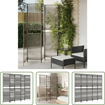 Obrázek produktu pro The Living Store Paravent 5 tlg. Grau Poly Rattan
